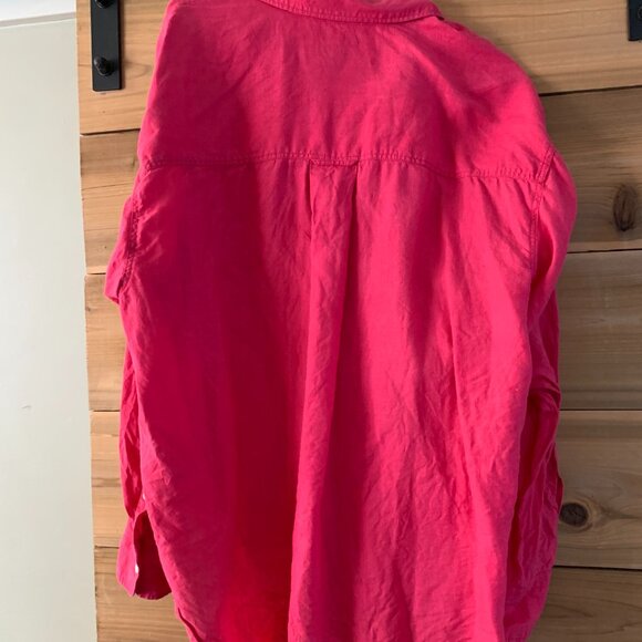 J. Crew Étienne oversized shirt in Baird McNutt Irish linen in Snapdragon XL - Picture 6 of 6